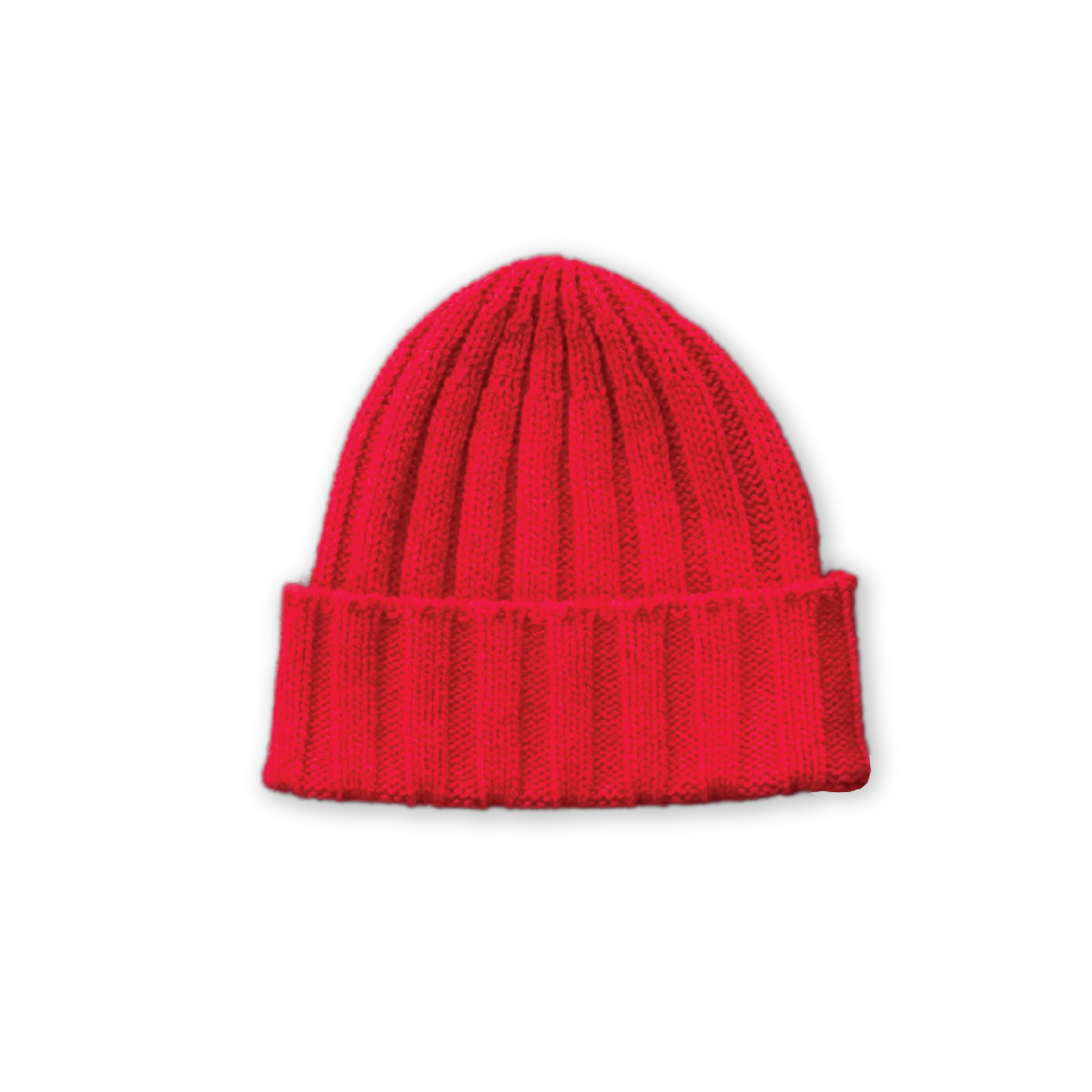 Merino Blend Ribbed Beanie - Flame