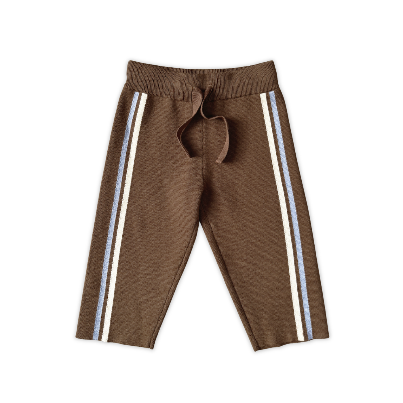 Organic Striped Milano Knit Pants - Espresso