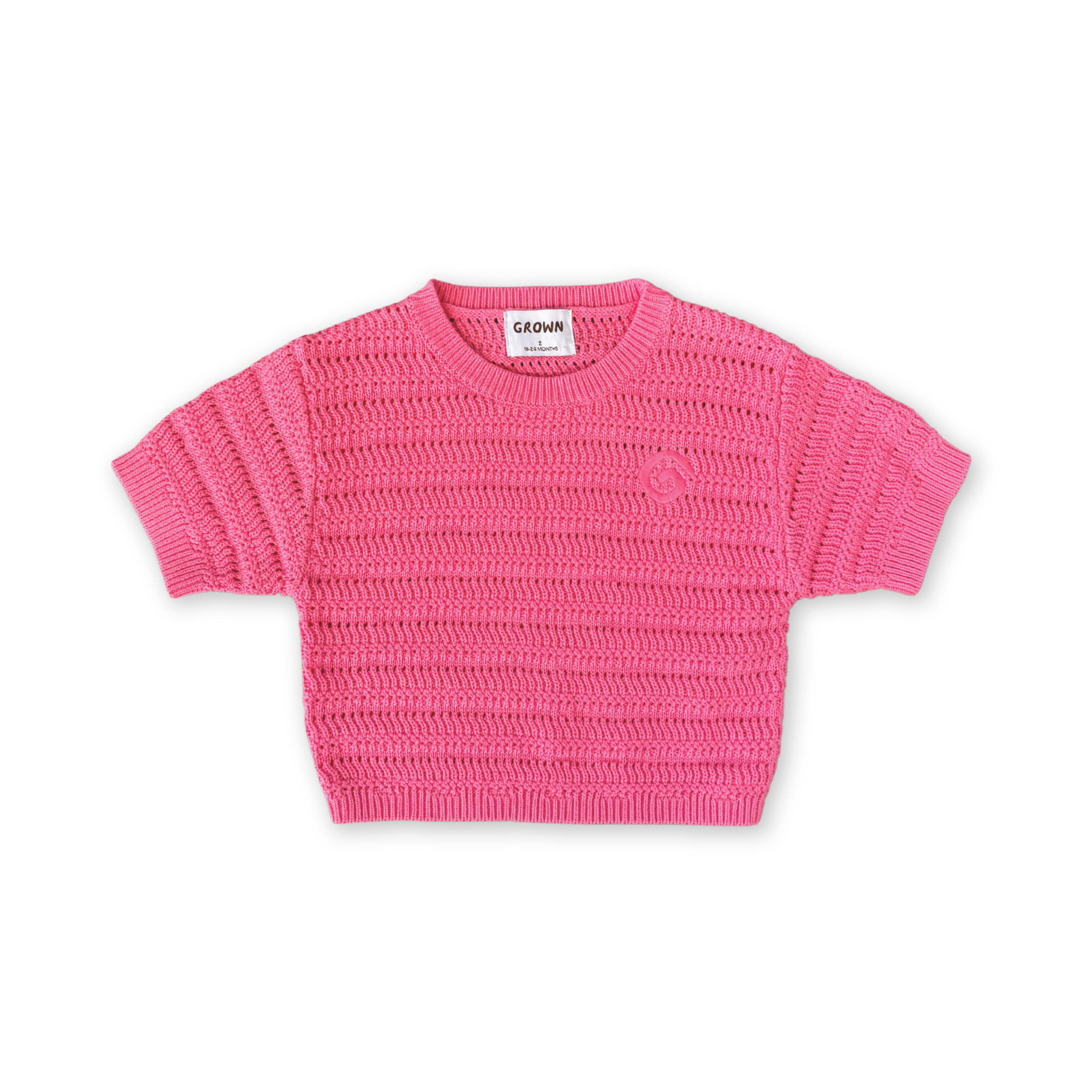 Organic Heavy Knit Tee - Bright Sorbet