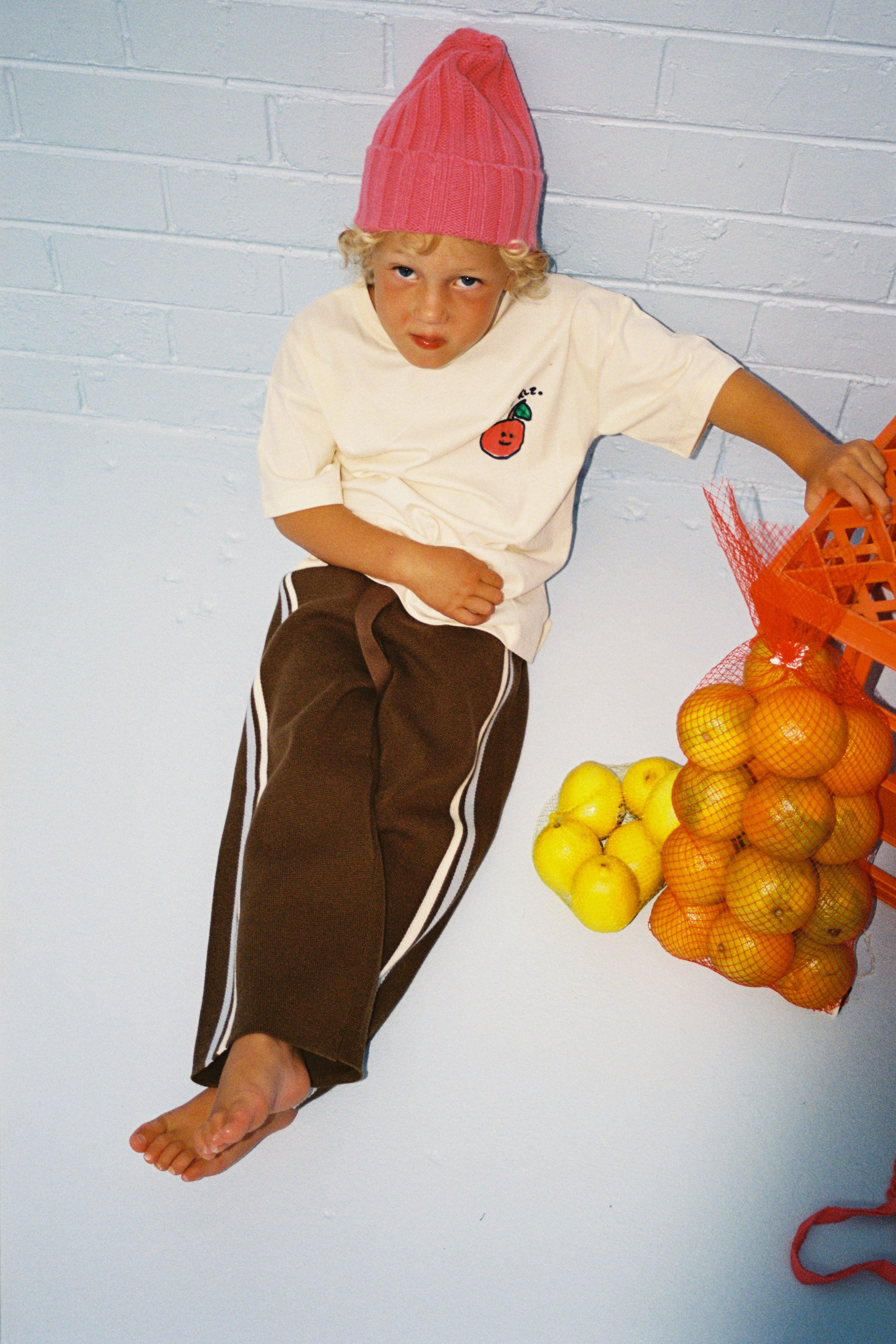 Organic Striped Milano Knit Pants - Espresso