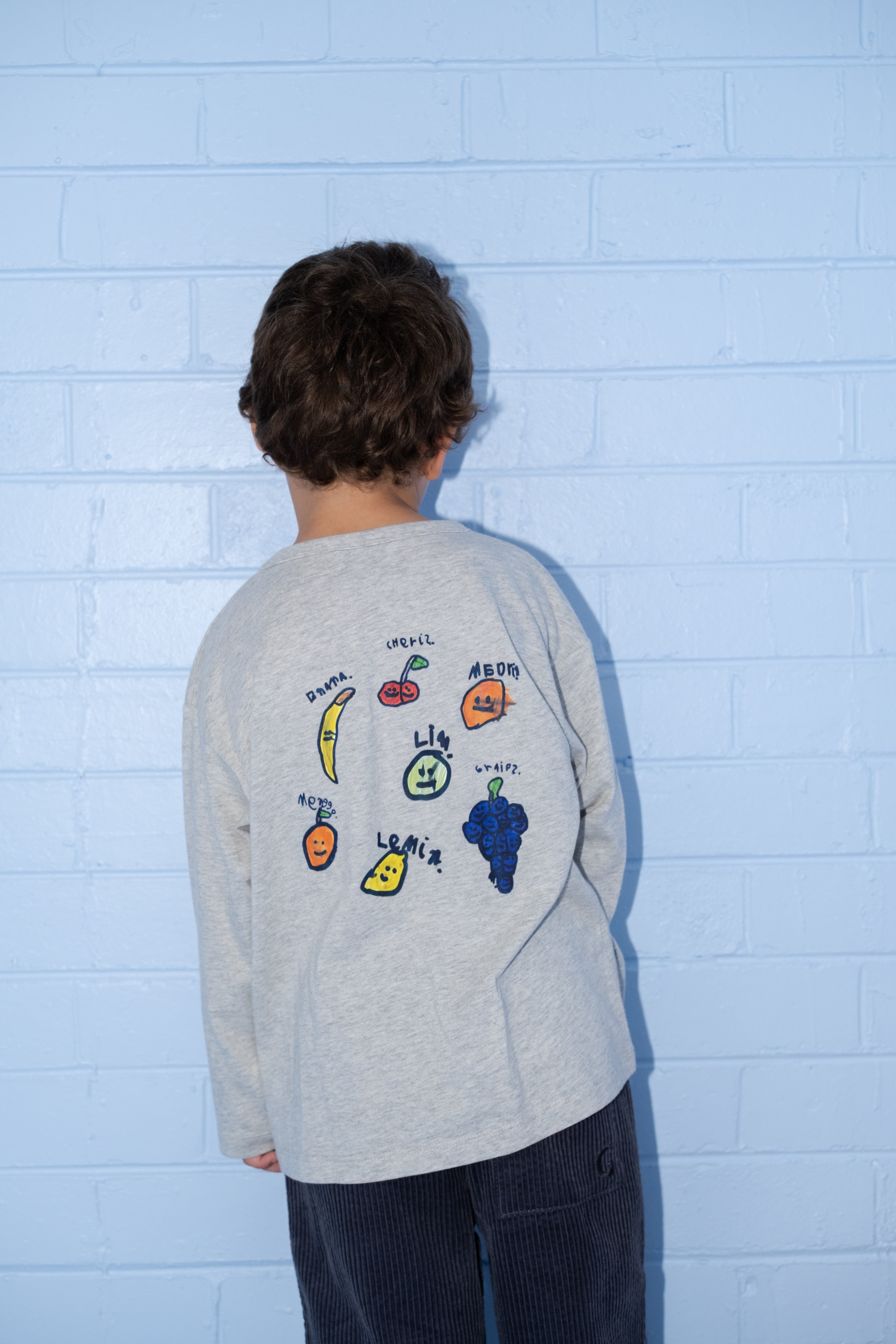 Organic Fruit Salad LS Tee - Grey Marle