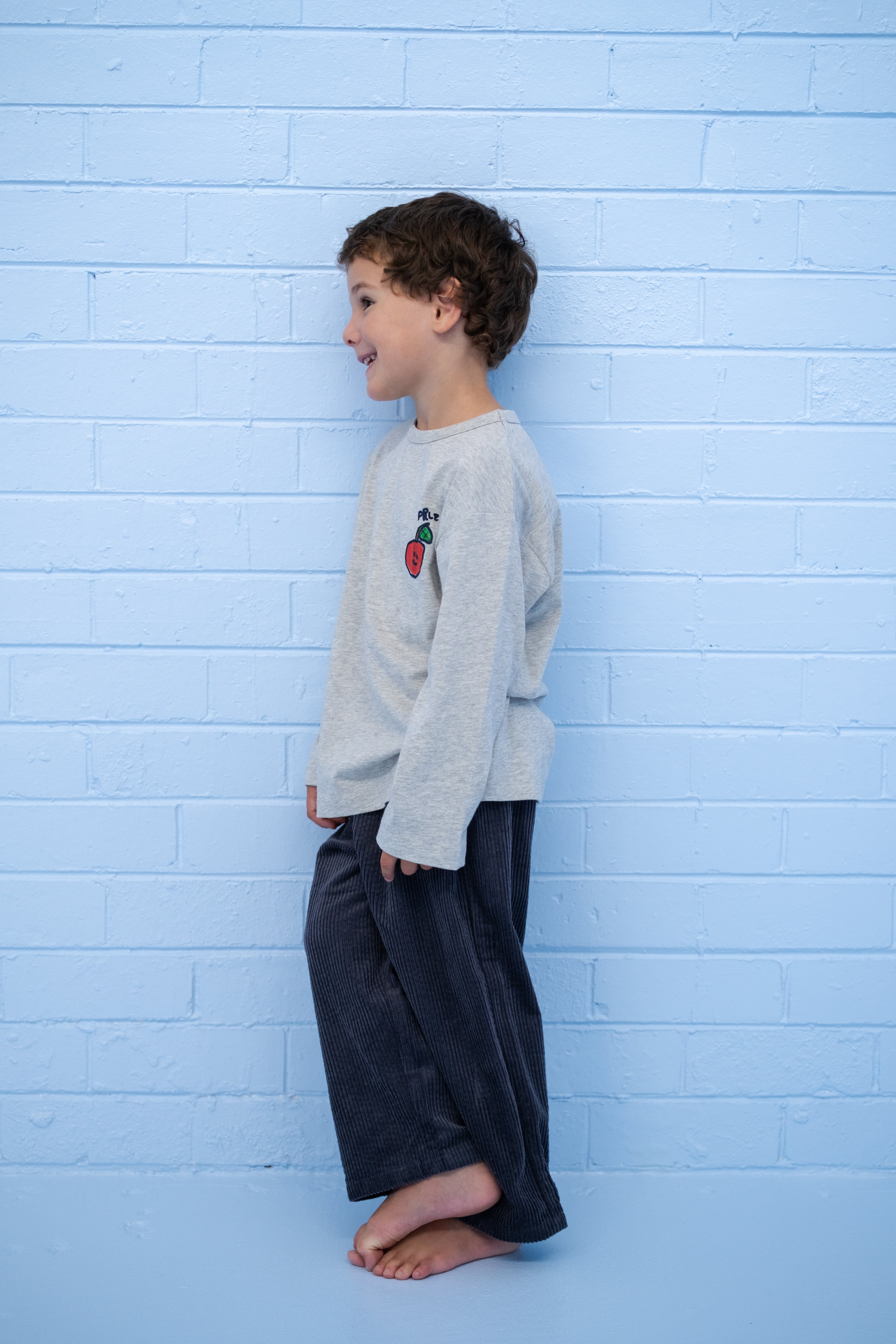 Organic Fruit Salad LS Tee - Grey Marle
