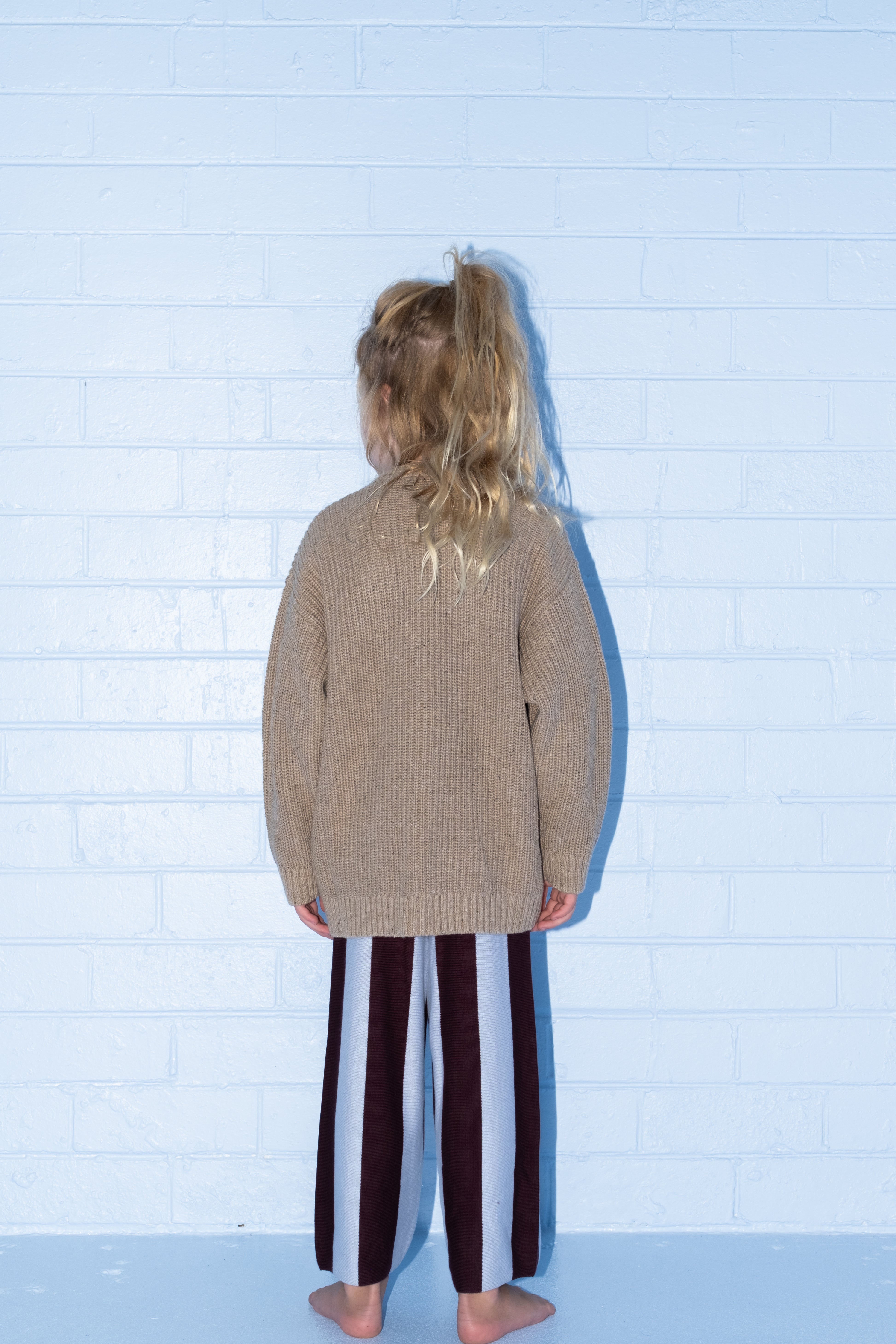 Organic Striped Knit Pants - Plum & Haze