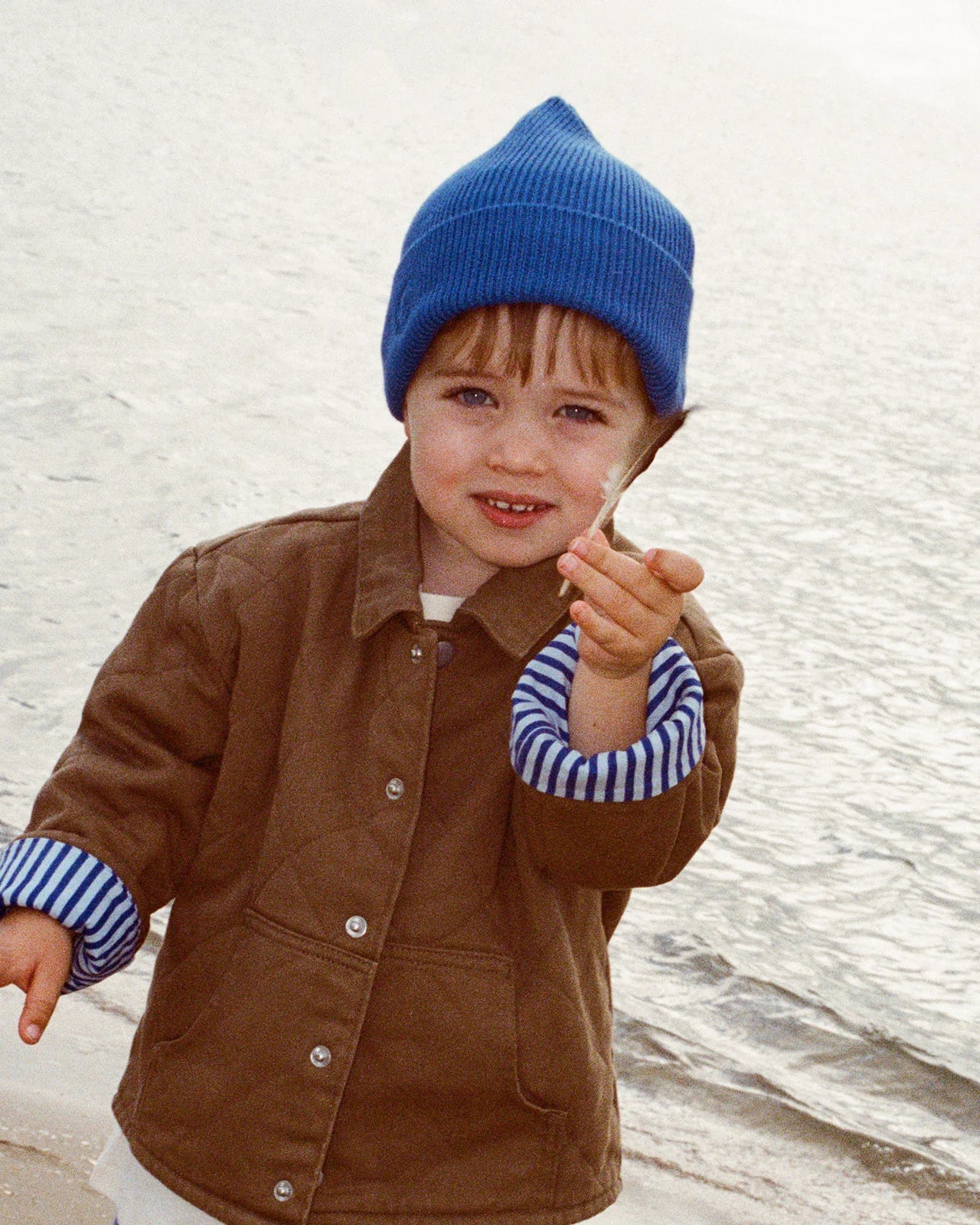 Organic Ribbed Super Pixie Beanie - Sea