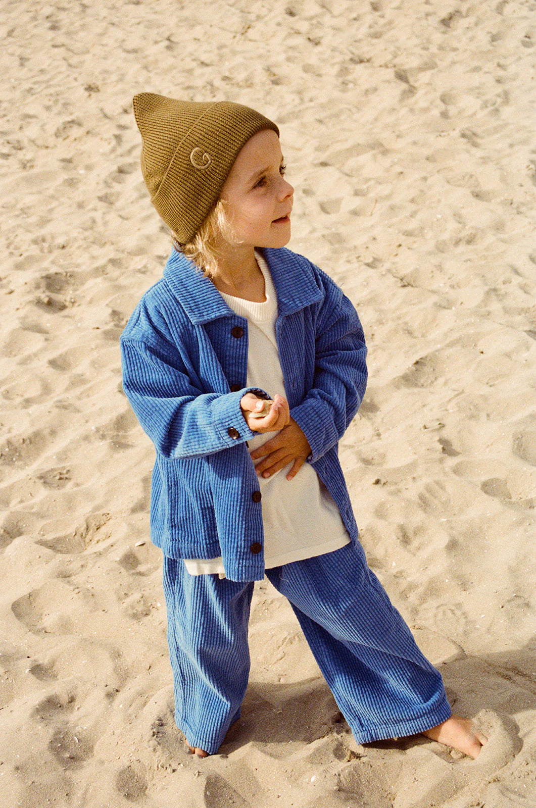 Organic Relaxed Cord Pant - Sea