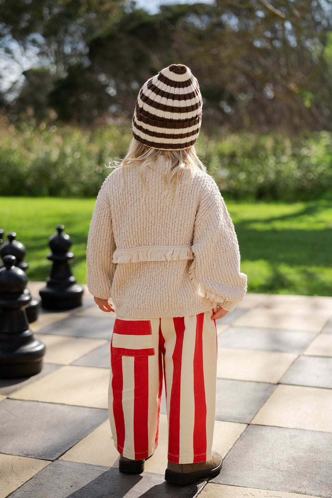Organic Everyday Stripe Pant - Sauce