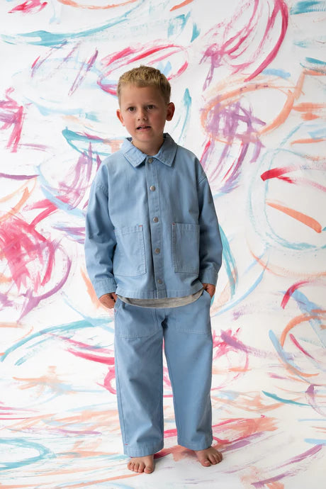 Organic Canvas Utility Pocket Pant - Duck Egg - Addy & Lou