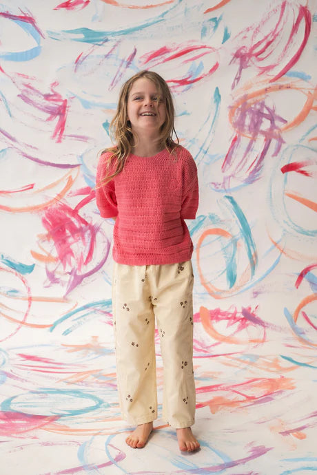 Organic Heavy Knit Tee - Bright Sorbet