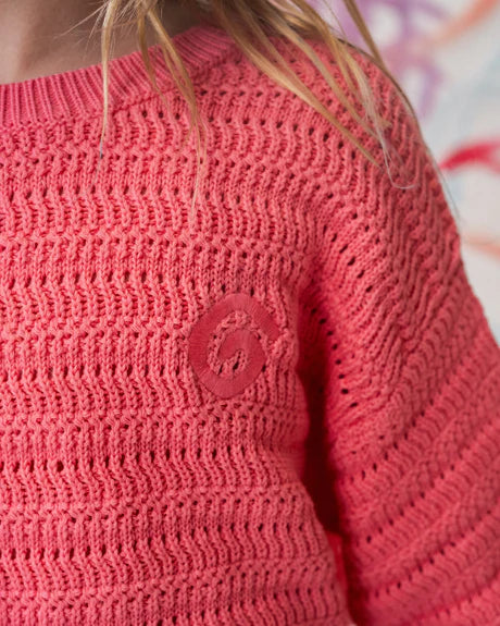 Organic Heavy Knit Tee - Bright Sorbet