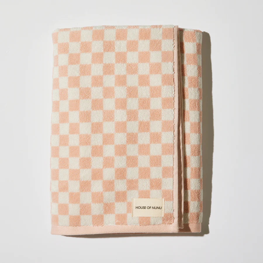 Bath Towel - Pink Check