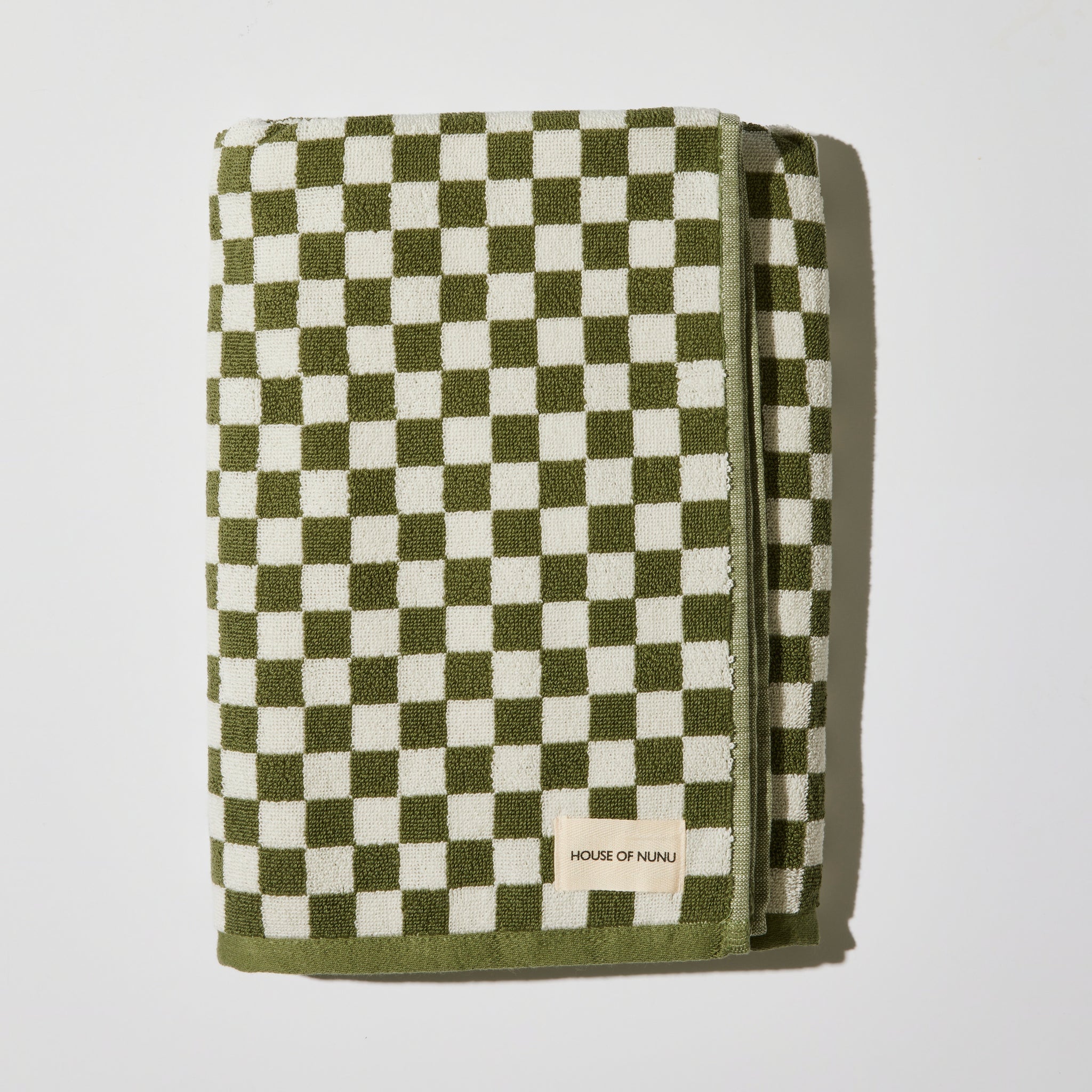 Bath Towel - Olive Green Check