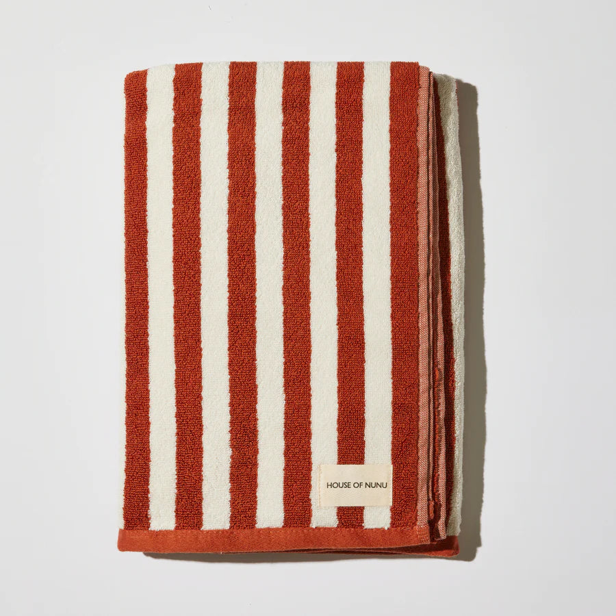 Bath Towel - Red Orche Stripe