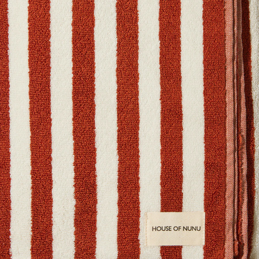 Hand Towel - Red Ochre Stripe