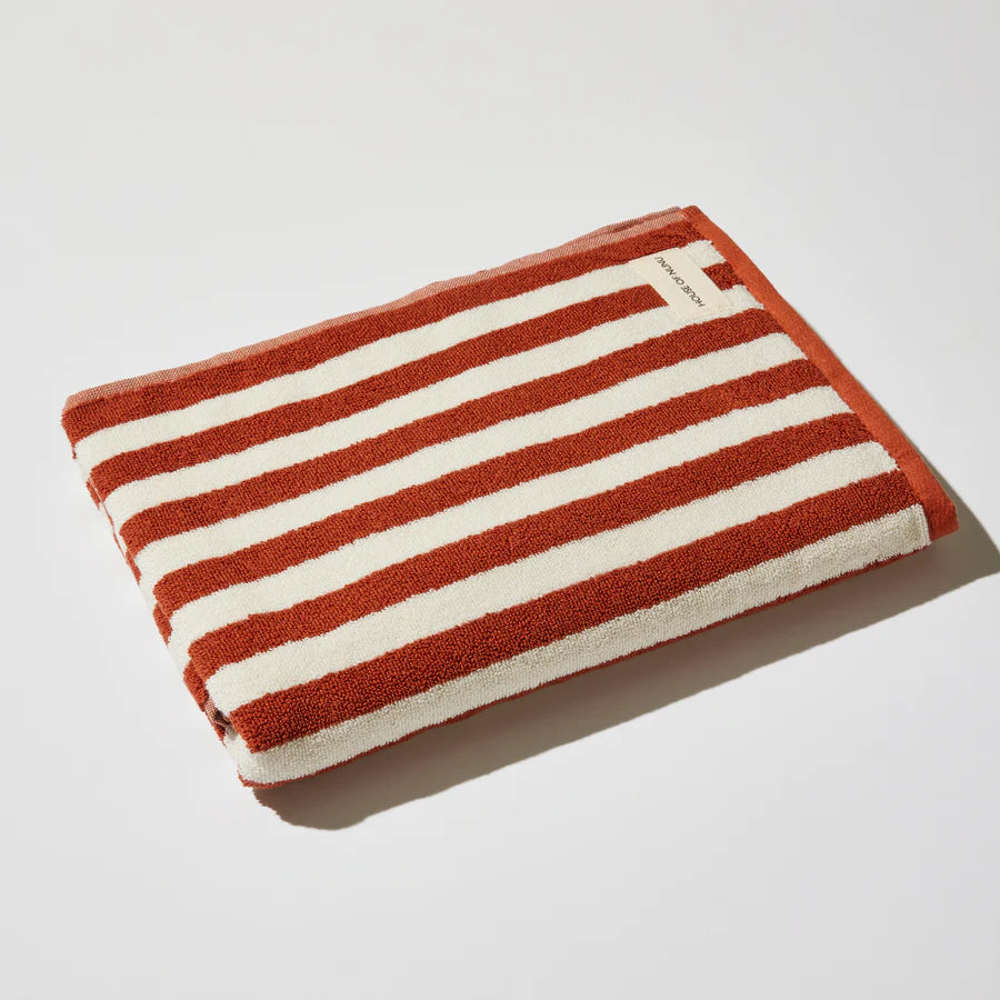 Bath Towel - Red Orche Stripe