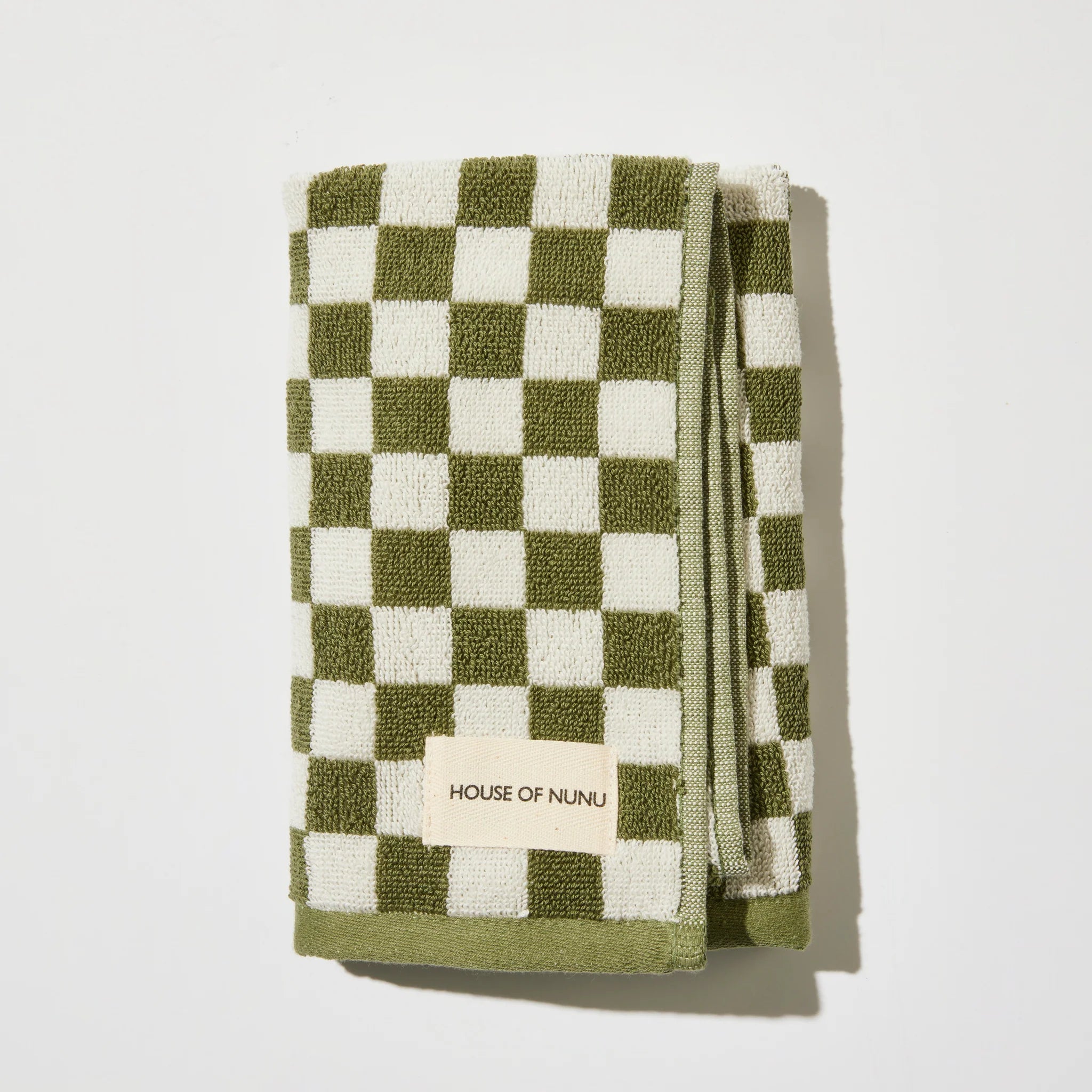 Hand Towel - Olive Green Check