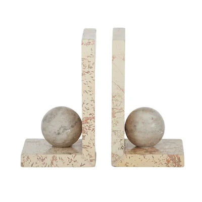 Sita Marble Bookends 10x10x18cm Natural - Set of 2 - Addy & Lou