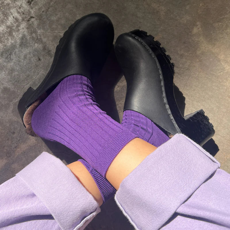 HER SOCKS - Eggplant