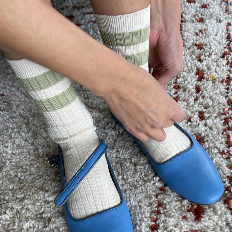 HER SOCKS VARSITY - Guacamole