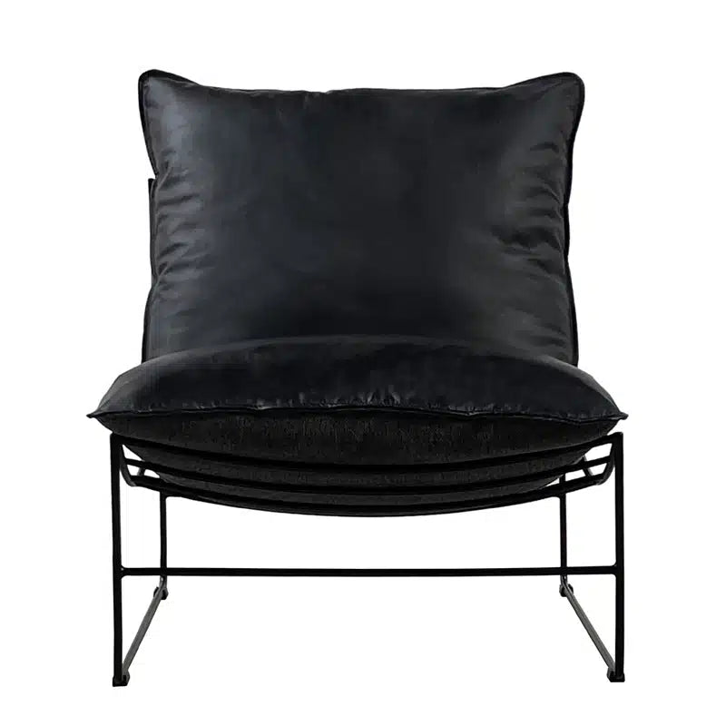 Leonardo Leather Lounge Chair - Graphite & Twilight