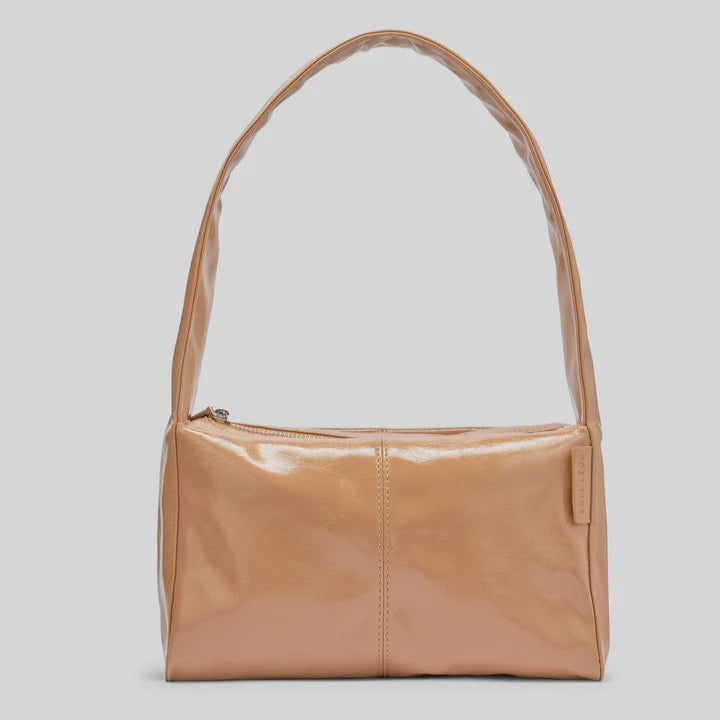 Luca Shoulder Bag - MILK TEA GLOSSY  CRINKLE