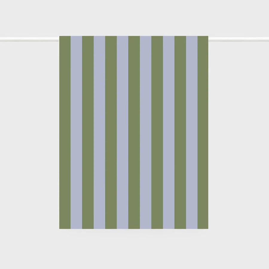 Tea Towel | Bold Stripe Periwinkle + Olive