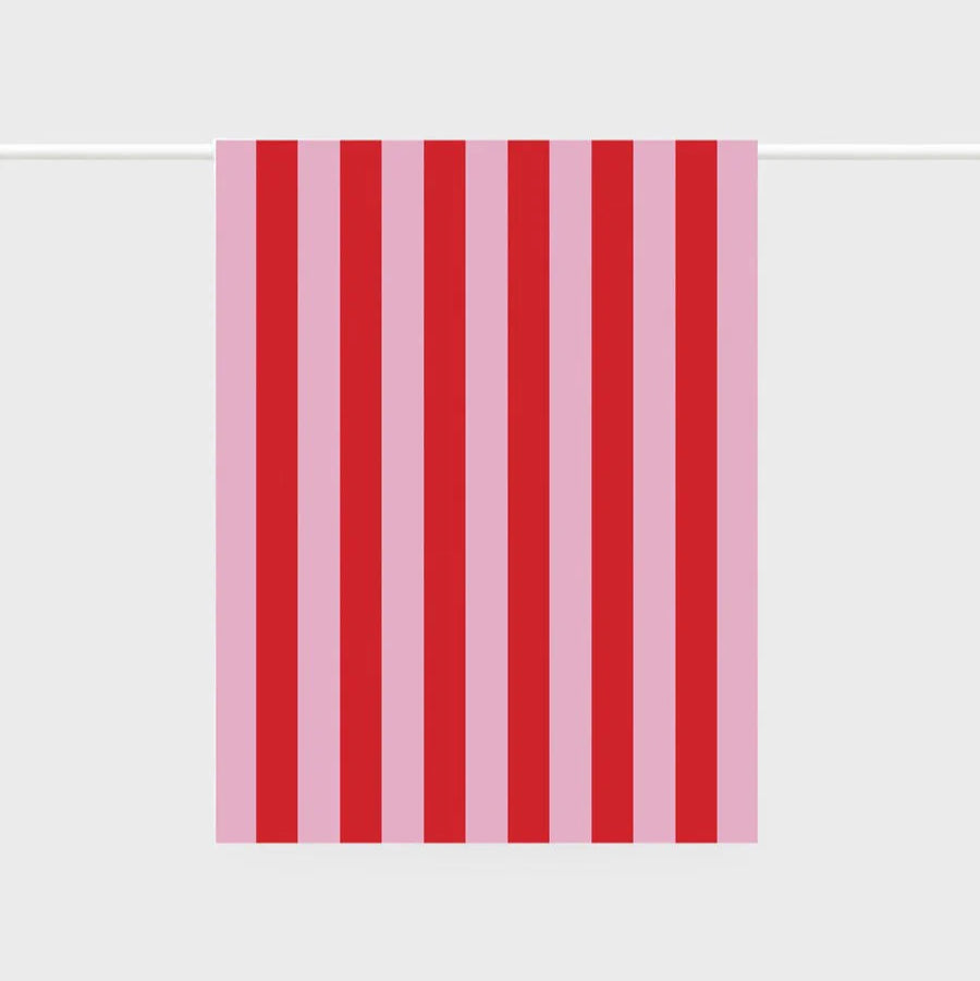 Tea Towel | Bold Stripe Red + Pink