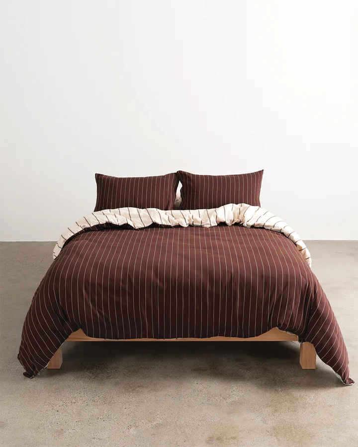 Quilt Cover - Vanilla / Mahogany