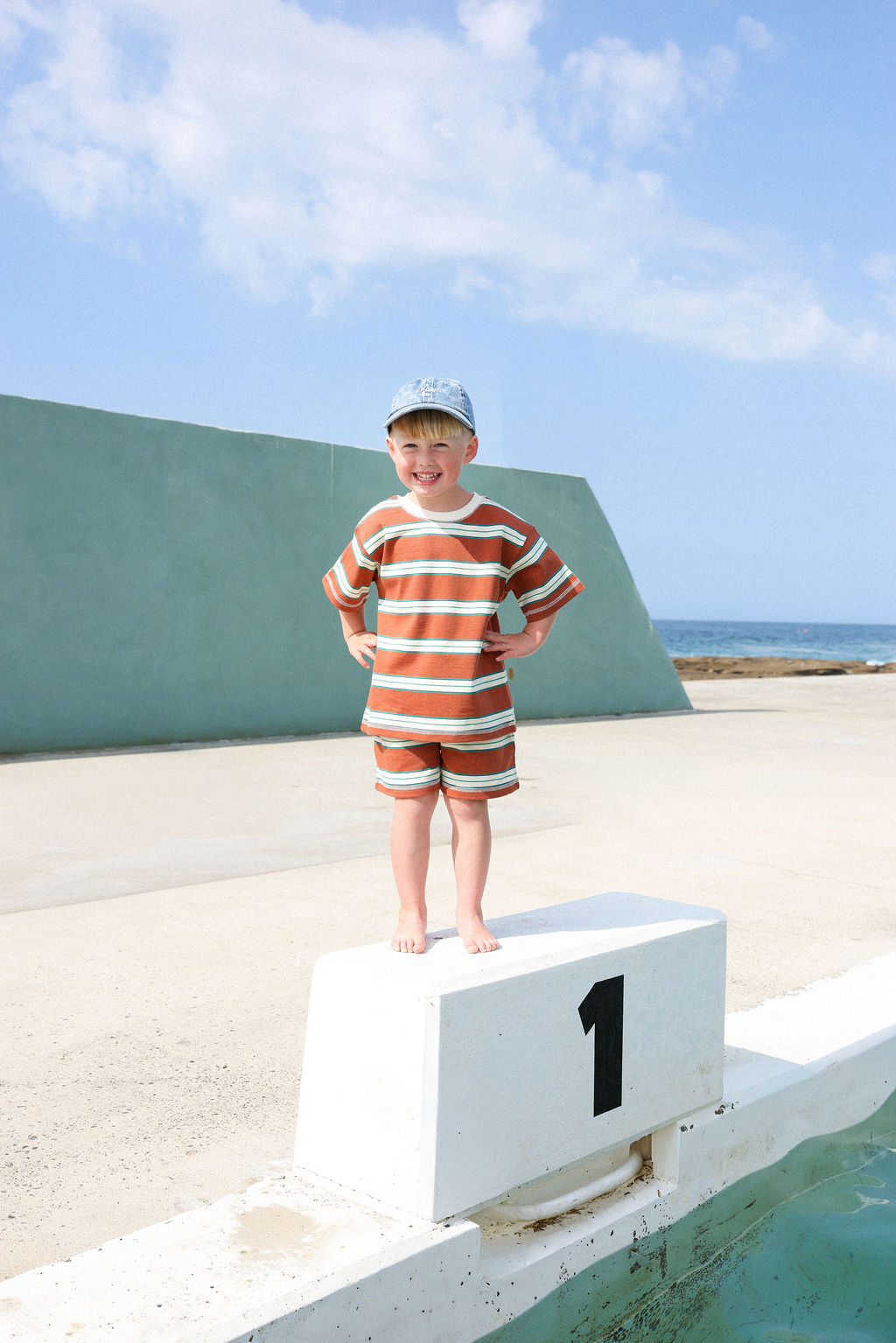 Cotton Sports Stripe Shorts - Acorn