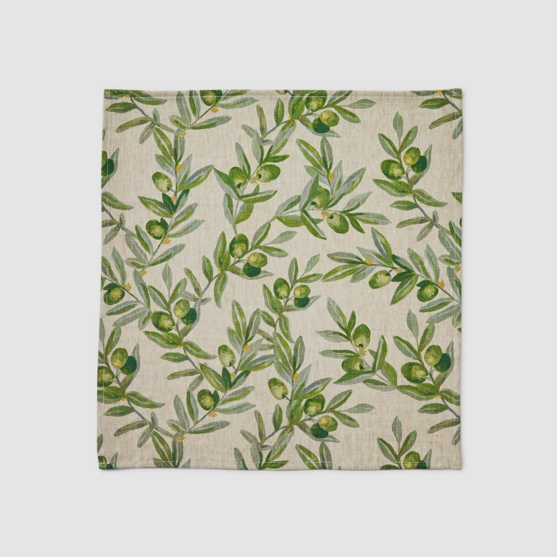 Olive Green Linen Napkins - Set of 4