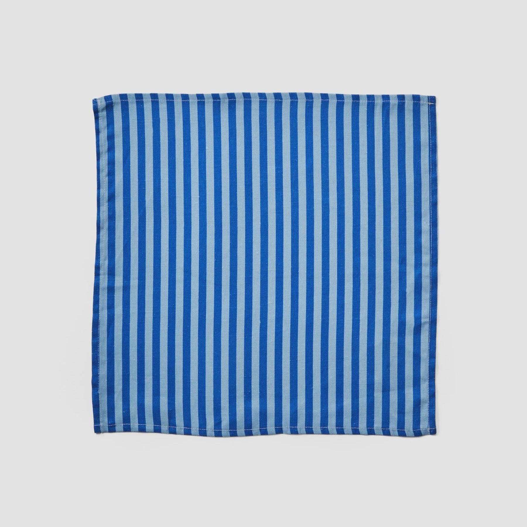 Pinstripe Blue Linen Napkins - Set of 4