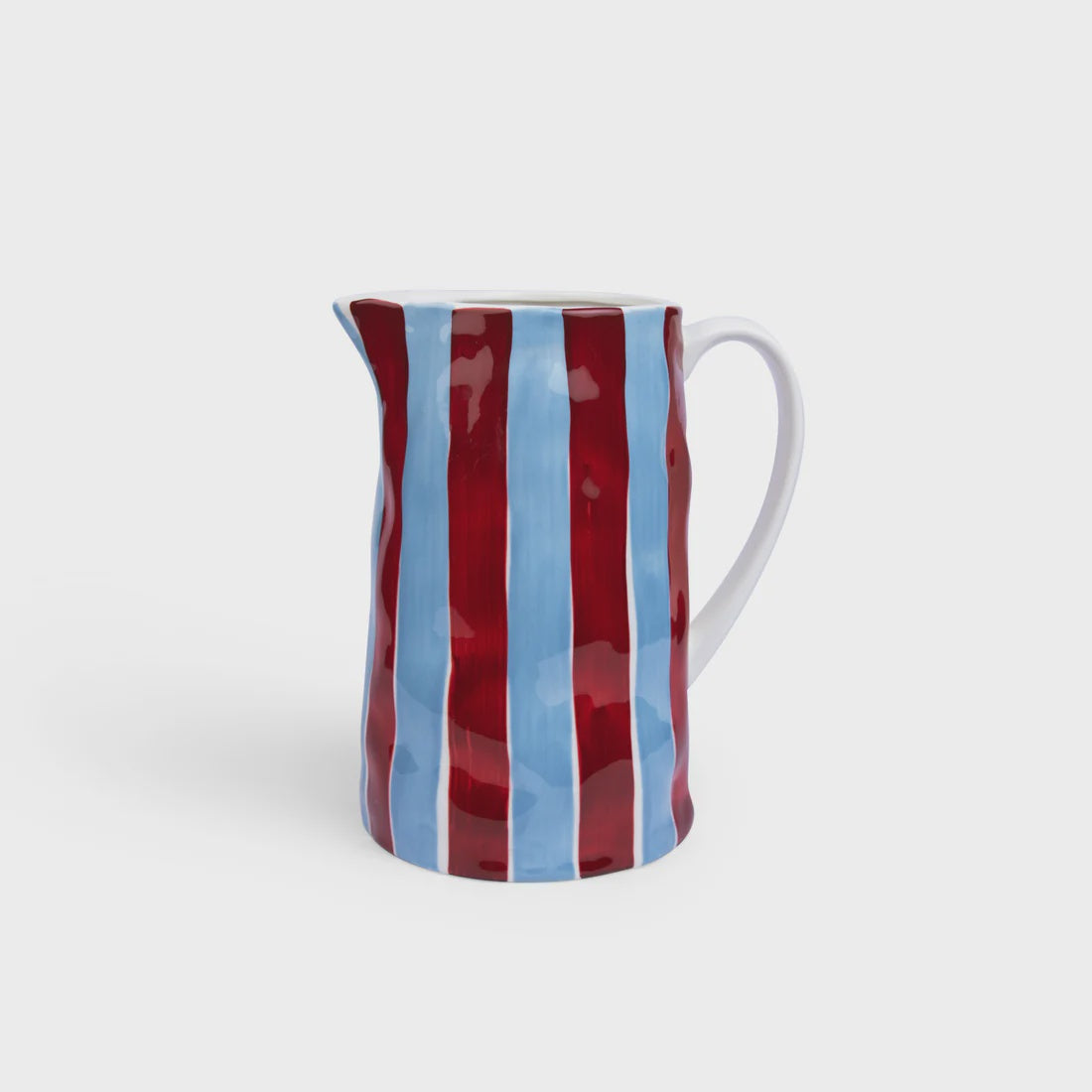 Medium Jug - Burgundy and Blue Stripe