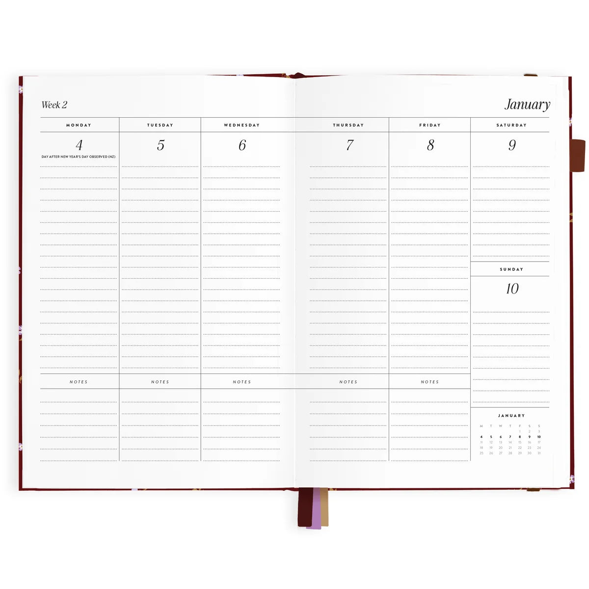2027 A5 Vertical Planner - Cherry Wisteria