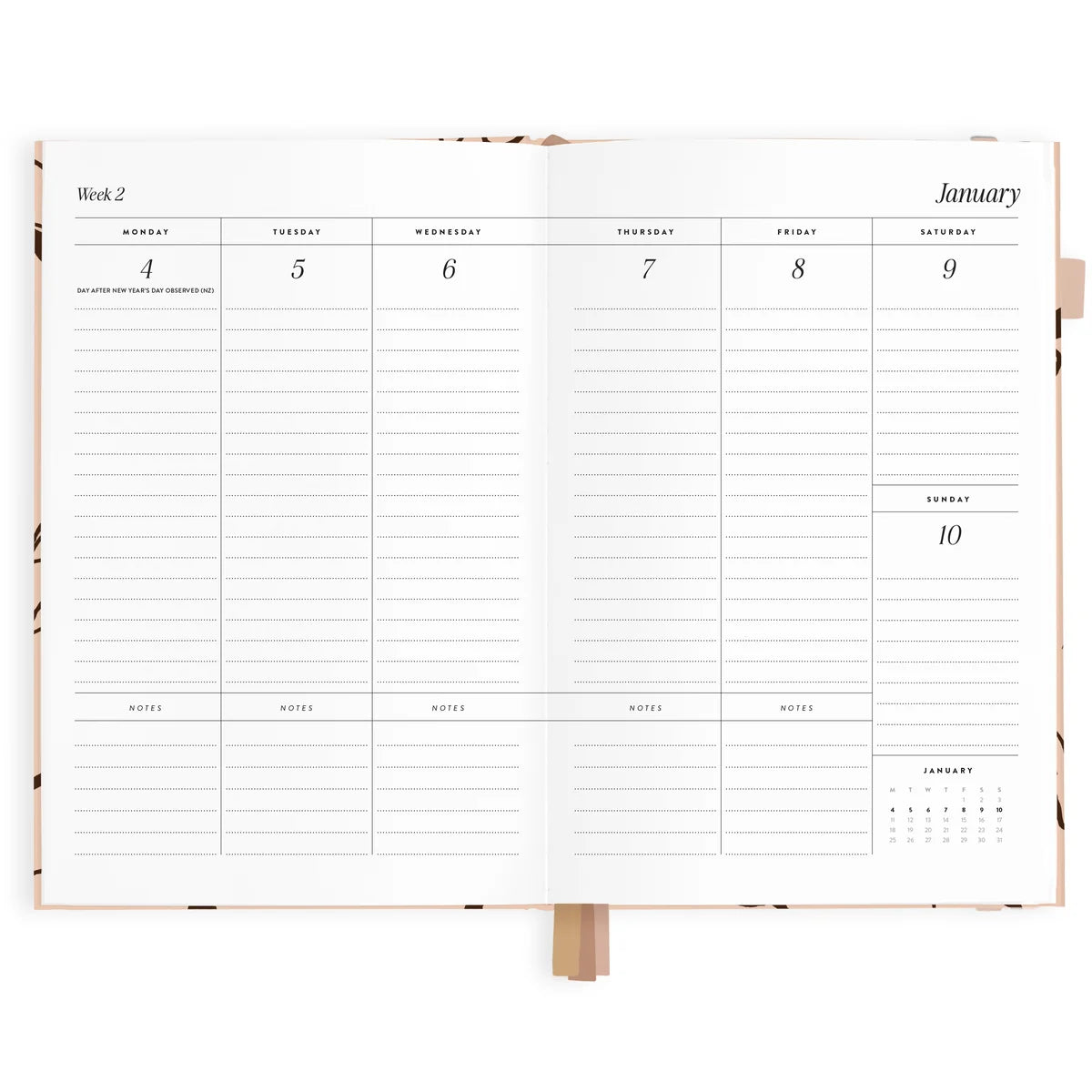 2027 A5 Vertical Planner - Amalfi Latte
