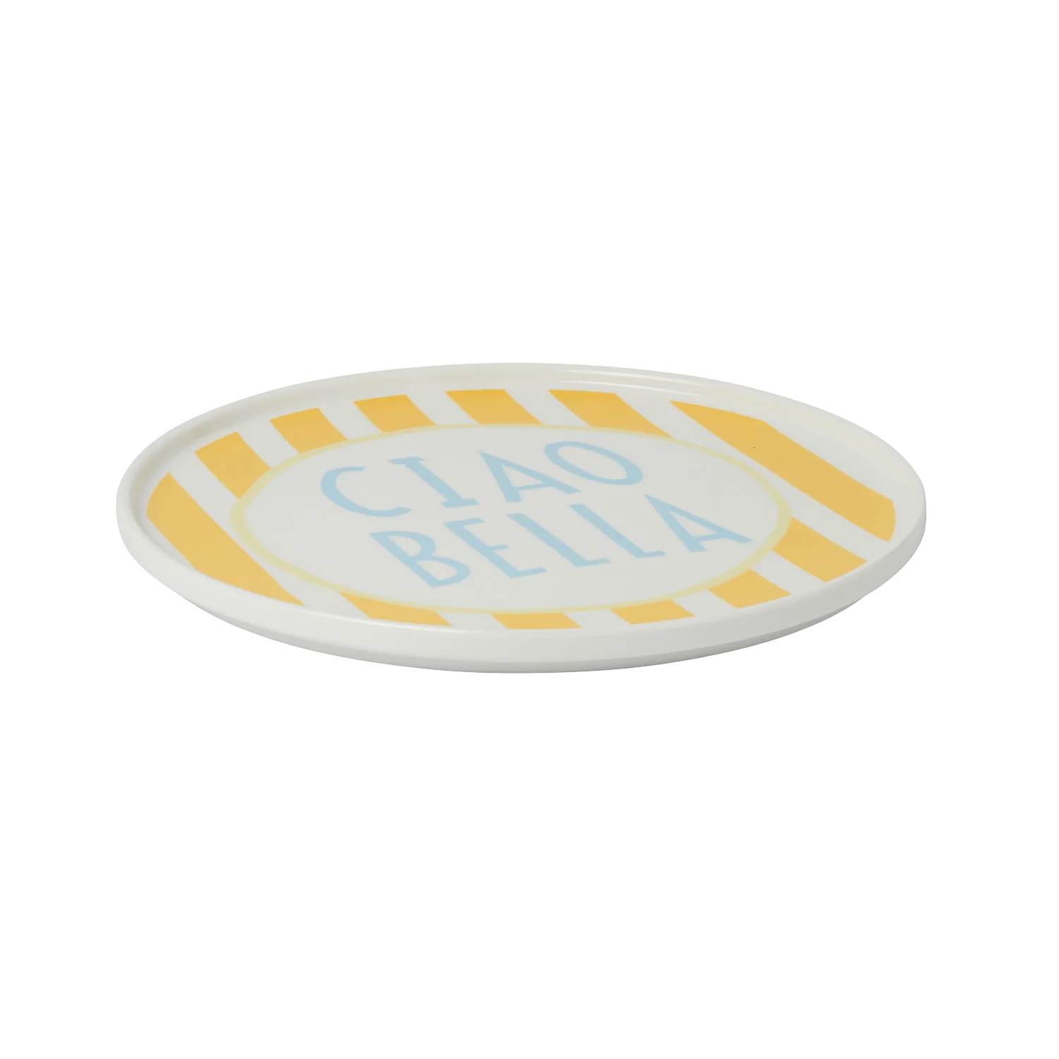 Yellow Stripe Ciao Bella Plate
