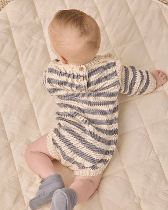 Rex Romper Slate Stripe