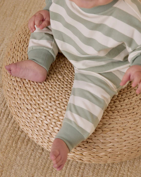 Relaxed Sweatpant || Sage Stripe