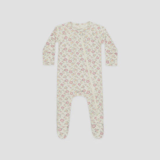 Bamboo Zip Footie - Bloom