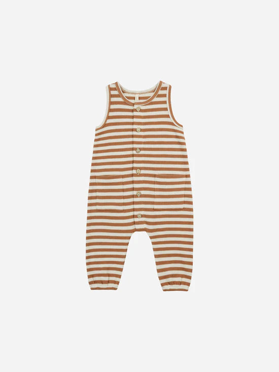 Waffle Jumpsuit - Clay Stripe