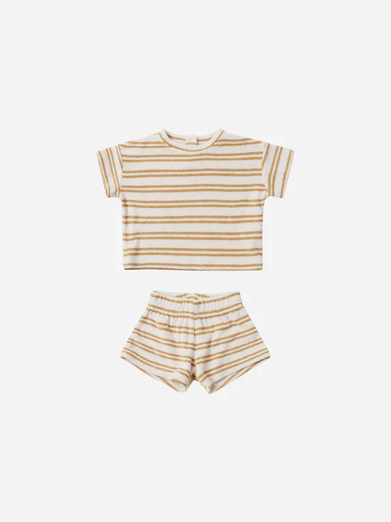 Terry Tee & Shorts Set - Honey Stripe