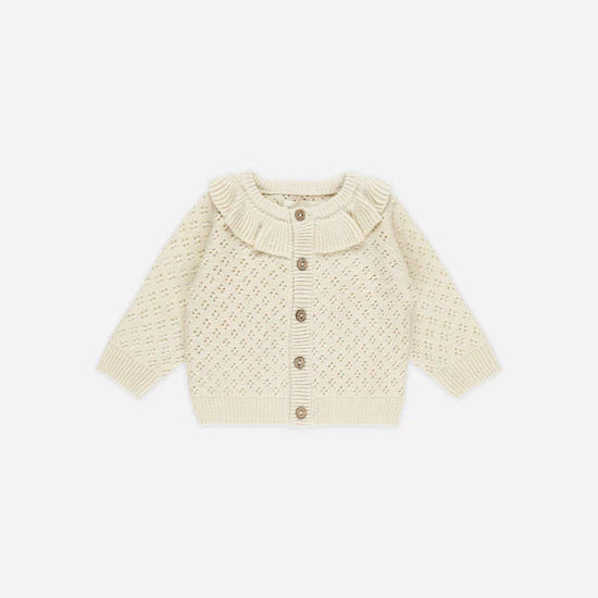 Ruffle Collar Cardigan || Natural