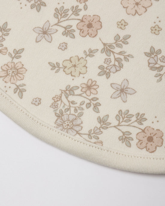 Jersey Snap Bib, 2 Pack Floral Vine, Dusty Rose
