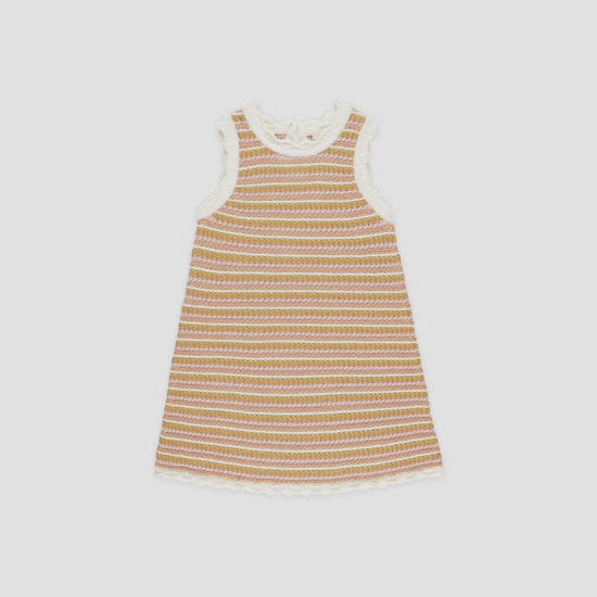 Crochet Tank Mini Dress || Pink Stripe