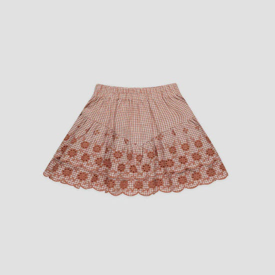 Tiered Mini Skirt - Poppy Gingham