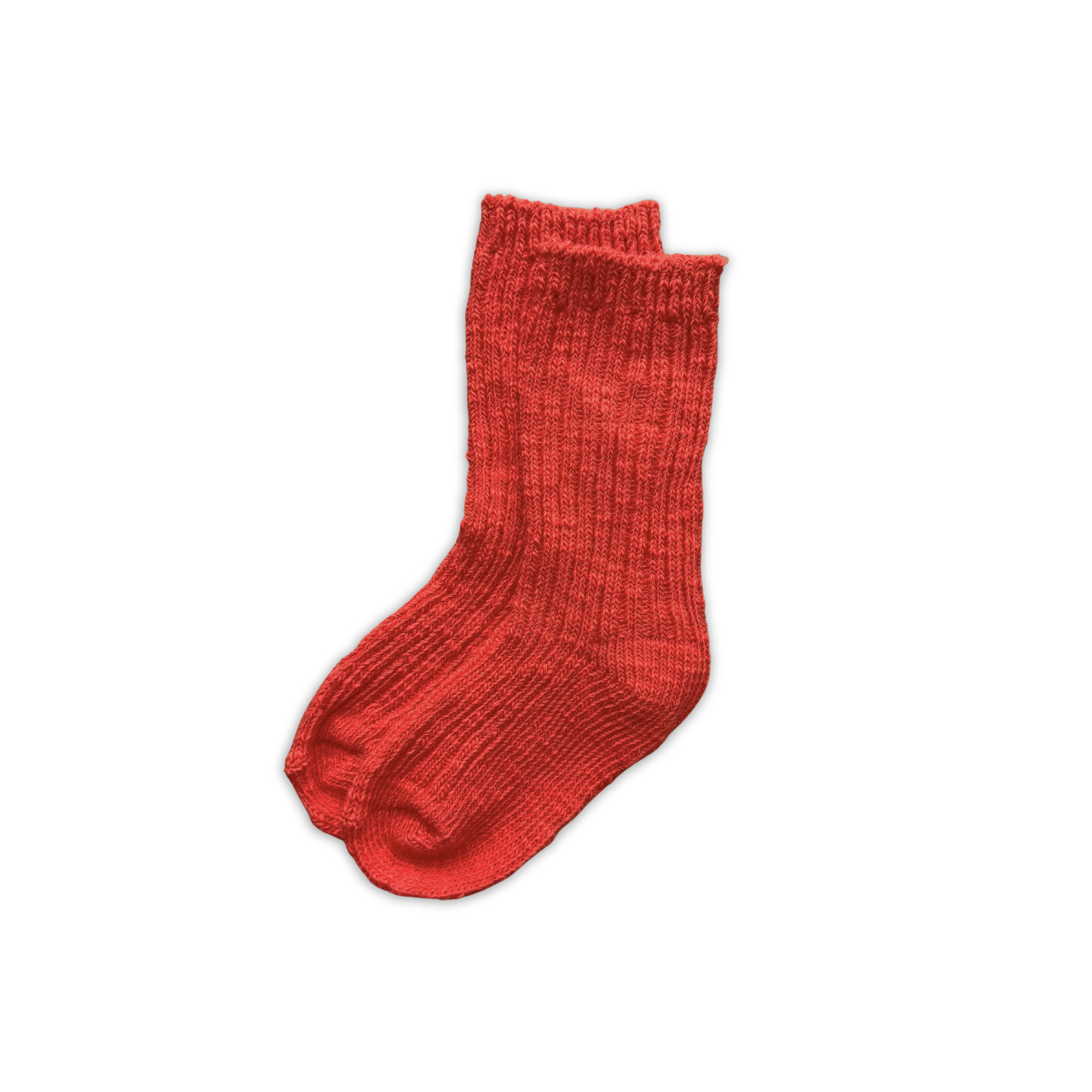 Cotton Slub Chunky Rib Socks - Sauce