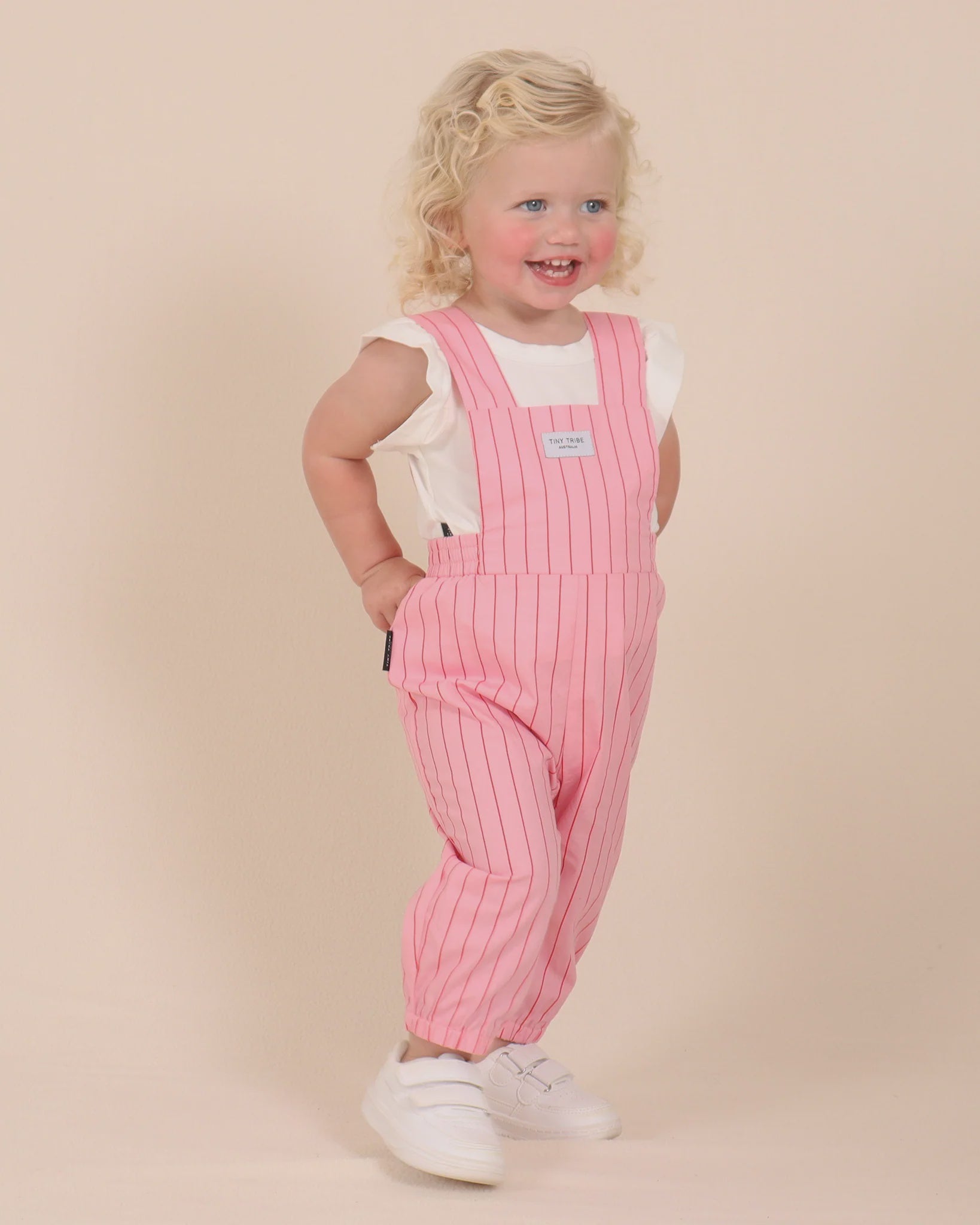 Lolly Stripe Overall - Pink