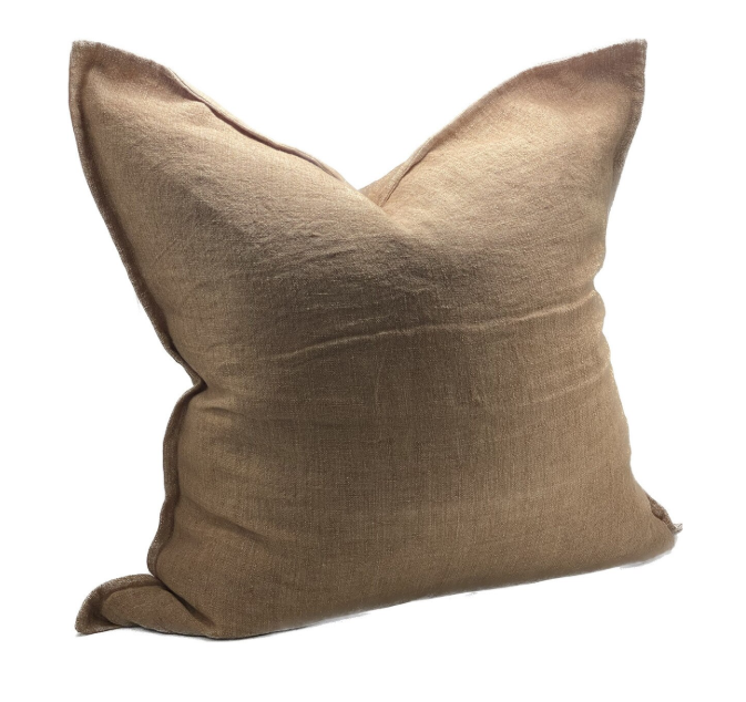 LINEN CUSHION COVER WITH FEATHER INNER