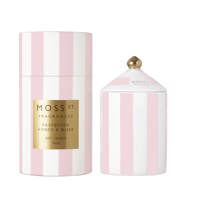 Moss St. Ceramic Candle 360g - Raspberry Honey & Musk