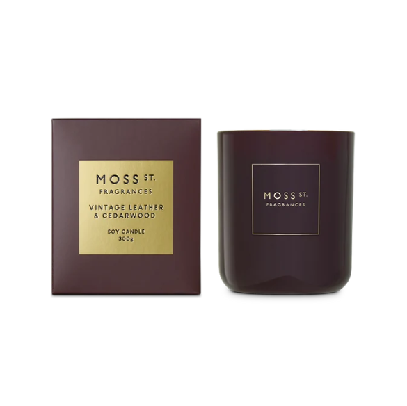 MOSS ST. Candle 300g - Vintage Leather & Cedarwood