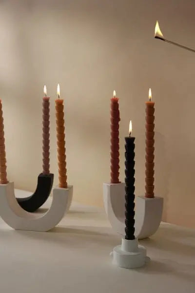 PADDYWAX TAPER CANDLES - BLACK & WHITE 4PK