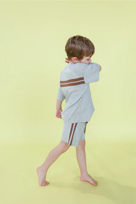 Twin Striped Ribbed Tee